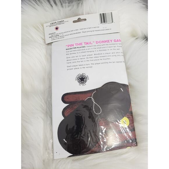Beistle Pin‎ the Tail on the Donkey Party Game Vtg 1976 70s retro barn farm mod - Picture 6 of 7